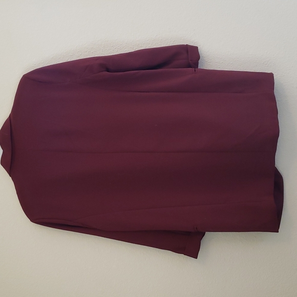 Daytrip | Burgundy Maroon Blazer with Pockets and Silver Accents | Size Small - Picture 12 of 12